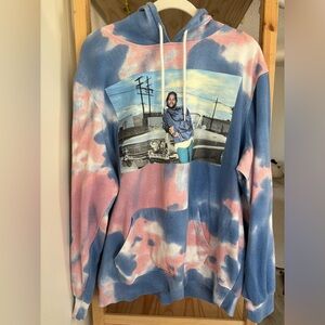 Boyz N The Hood Pullover Tye Dye Men Sz XL DoughBoy Hoodie Ice Cube Pink Blue